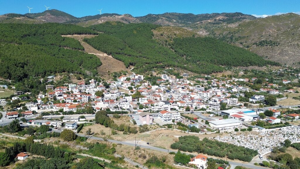 Αεροφωτογραφία του χωριού Κιμμέρια Ξάνθης